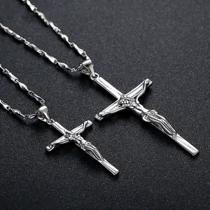Fashion Jewelry Cross Ring Pendants Charm Women Couple Religious Pendant Necklaces For Mens Jewlery 925 Sterling Silver Necklace