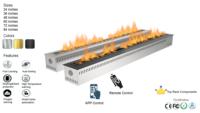 Cheminée bioéthanol linéaire moderne en acier de haute qualité, nouvelle arrivée, pour intérieur, avec télécommande, pour villa