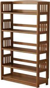 Estantería Abierta de Cinco Niveles, Moderna, de Madera Natural, para Estudio, Oficina, Sala de Estar, Estante de Almacenamiento Independiente - Product Image 2