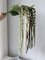 Bunga Amaranthus Buatan 3D Warna Merah Anggur, Sentuhan Asli, 8 Cabang, Hiasan Bunga Busa Hijau Air Mata Kekasih, Dekorasi Rumah Pernikahan