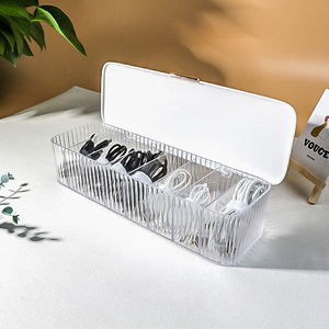 防水透明プラスチック収納ボックスUSBデータケーブル長方形カバー付き - Product Image 3