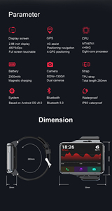 Smartwatch 4G a Prezzo di Fabbrica con Wifi, GPS, Funzione Telefono, Video, Schermo Grande da 2,88", Batteria a Lunga Durata, Android 9 - Product Image 4