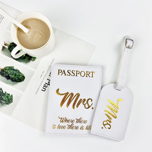 <span class=keywords><strong>Porte</strong></span>-bandes de voyage transfrontalier pour mariage, en cuir PU respirant, avec cordon, logo <span class=keywords><strong>personnalisé</strong></span>, <span class=keywords><strong>porte</strong></span>-étiquette de <span class=keywords><strong>bagage</strong></span> et <span class=keywords><strong>porte</strong></span>-cartes en papier - Product Image 2