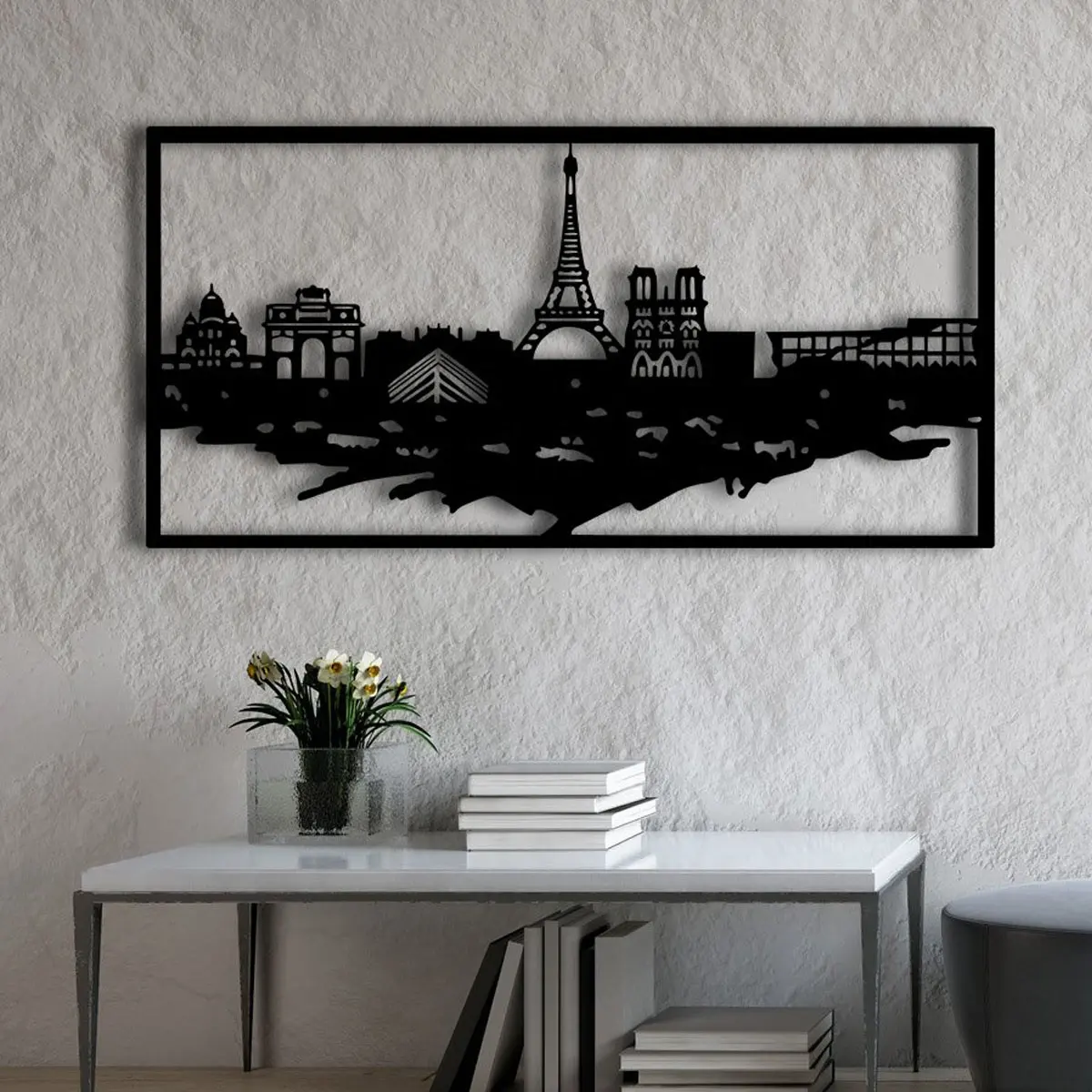 Paris kota seni dinding logam Kota tanda rumah untuk dekorasi Paris seni logam timah tanda plakat logam antik bingkai dinding