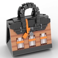 Bolso Pequeño Personalizable de Bloques de Construcción, Modelo de Bolso Unisex, Regalo DIY, Juguete Educativo de Ciencia Ficción Platino, Cumpleaños Yili