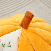 Lit pour chat semi-fermé en forme de citrouille, chaud, en peluche épaisse, amovible et lavable, pour chats et petits chiens, toutes saisons