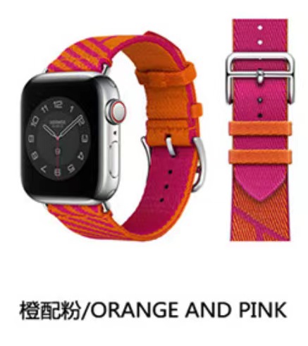 Naranja clásico con Rosa Mexicano (con hebilla plateada)