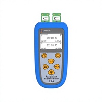 Termometer Input Termokopel Tipe K 224TC/K Meter Suhu Digital Dua Kanal untuk Pengukuran Suhu Laboratorium