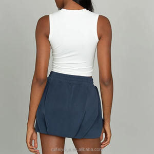 Logotipo personalizado ligero suave ropa de tenis verano bolsillos ocultos de cintura alta deportes Golf tenis burbuja falda para las mujeres - Product Image 5