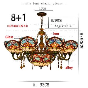 Европейская люстра APCITL в классическом стиле барокко с хрусталем, ретро-светильники APCITL из цветного стекла, витражи в стиле APCITL для гостиной и столовой - Product Image 2