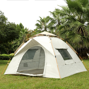 Kit de tente de camping familiale portable toutes saisons, ouverture automatique rapide, revêtement argenté, protection solaire, coupe-vent, Oxford 210D imperméable - Product Image 1
