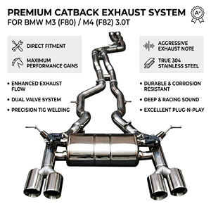 Sistema de Escape Catback con Válvulas Vortex SS304 para BMW F80 M3 F82 M4 Motor S55 3.0T, Instalación Directa - Product Image 1