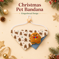 Bandana de Noël triangulaire pour animaux de compagnie avec décoration de personnage 3D