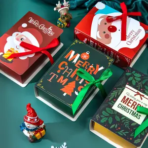 Wholesale folded package Yiwu online hot sale cheap empty green Christmas packaging gift box for chocolate
