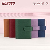 Portefeuille classeur A7 multicolore Hongbo en cuir souple avec feuille volante et accessoires de budgeting, disponible avec anneaux or rose