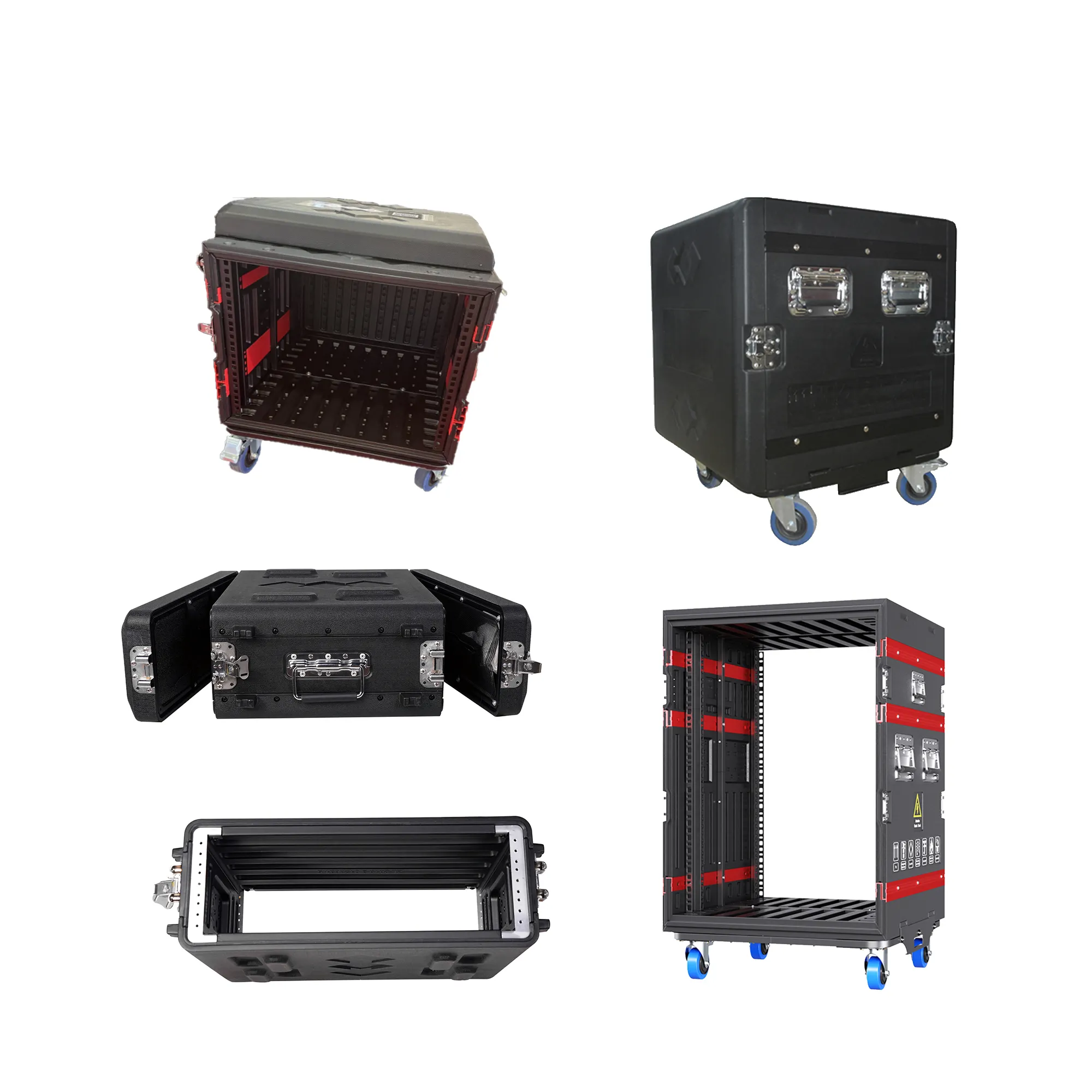 KKMARK-caja de amplificador de equipo de Audio para DJ, estuche de plástico HDPE desmontable, apilable, impermeable, 2U, 3U, 4U, 6U, 8U, 12U, 14U, 16U, 19"