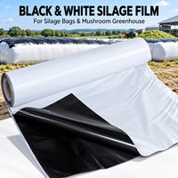 Film d'ensilage robuste noir et blanc en PE pour sacs d'ensilage agricoles et serres de culture de champignons
