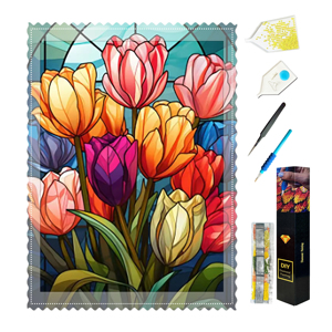 Pintura de Diamantes 5D DIY con Diseño de Tulipán, Cuadrada/Redonda, para Decoración del Hogar, Regalo, Venta al Por Mayor - Product Image 1