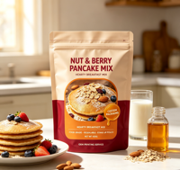 Sachet Doypack Personnalisé en Mylar Imprimé avec Fermeture Zip Refermable de Qualité Alimentaire pour Mélange de Noix, Baies et Crêpes, Emballage pour Petit-Déjeuner et Pâtisserie avec Logo