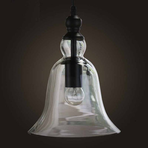 Digeya Glass Bell Pendant <b>Light</b> Black Industrial Creative Chandelier For Home <b>Loft</b> Cafe Bar - Product Image 3