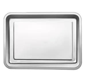 Factory wholesale all size stainless steel 2 cm deep rectangular tray serving tray baking tray