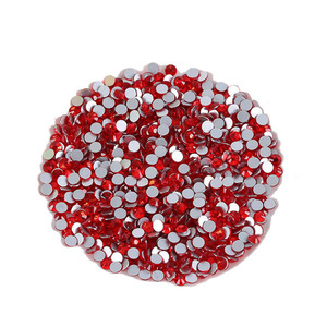 Strass en verre cristal à dos plat ronds 2D bleus scintillants pour décoration d'ongles, accessoires DIY, vente en gros - Product Image 4