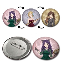 Nuevos pines lenticulares 3D con movimiento de personajes de anime japonés 2023, insignias de botón de hojalata con impresión UV