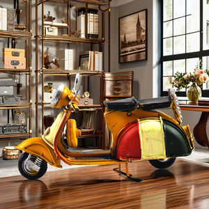 Classique Mini Vintage Moto Modèle Rétro Métal Artisanat Figurine pour Bureau À Domicile Décor Garçon Jouet - Product Image 5