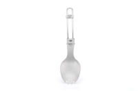 Couteau-fourchette 2 en 1 ultra-léger pliable en titane gris argent sablé, réutilisable, écologique, portable, pour le camping et les voyages