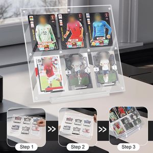 <span class=keywords><strong>Carte</strong></span> de sport magnétique 6 grilles en acrylique transparent Afficher vos cartes à collectionner Cadre d'affichage pour 6 cartes standard - Product Image 2