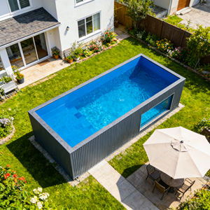 Piscina de Fibra de Vidrio Portátil y Duradera, Apta para Familias, con Azulejos de Porcelana, al Mejor Precio, Herramientas y Accesorios - Product Image 1