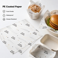 Papier enduit PE simple face de qualité alimentaire 40 g/m², imperméable et résistant à la graisse, impression personnalisée pour doublure de plateau de boulangerie, emballage alimentaire pour traiteur