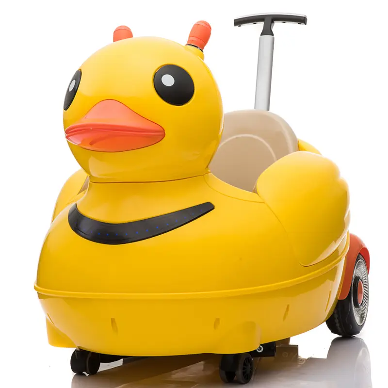 La poussette électrique à quatre roues pour enfants petit canard jaune avec télécommande peut être un chariot peut s'asseoir sur des gens