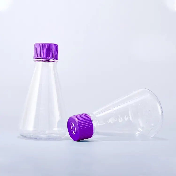 Botella de plástico transparente para laboratorio, frasco de plástico con tapa, 250 ml