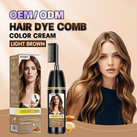 Vente en gros de haute qualité couleur cheveux teinture magique peigne noir brun shampooing professionnel Permanent rapide cheveux teinture peigne prix remise