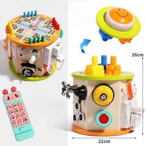 Juguetes <span class=keywords><strong>Montessori</strong></span>, <span class=keywords><strong>Cubo</strong></span> <span class=keywords><strong>de</strong></span> Actividades <span class=keywords><strong>de</strong></span> Madera <span class=keywords><strong>de</strong></span> 8 Caras, 22 Funciones, Desarrollo Cerebral, Coordinación Mano-Ojo, Juguetes Educativos para Niños - Product Image 3