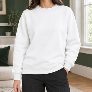Sudadera Personalizada Extra Grande de Cuello Redondo para Mujer, Sin Capucha, Holgada, de Algodón, Estilo Pullover, Tejido Grueso, Corte Holgado, 330GSM - Product Image 3