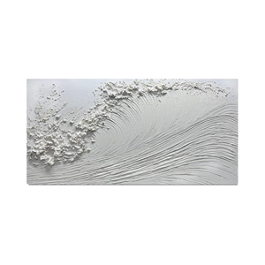 Pittura a olio astratta moderna tela bianca dell'onda del mare arte della parete struttura spessa splendido paesaggio dipinto a mano - Product Image 1