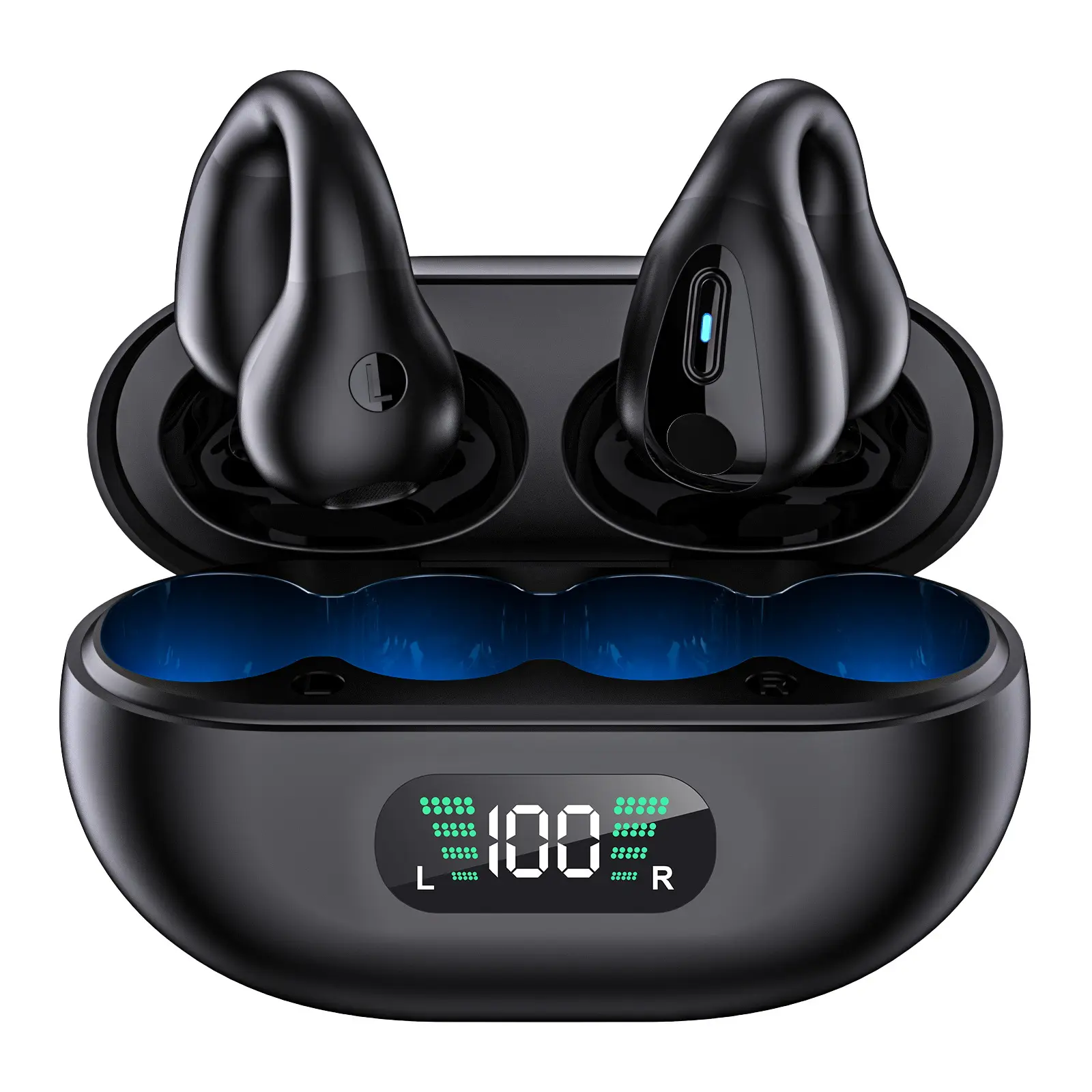 Earphone bluetooth nirkabel, headphone olahraga pembatal kebisingan, over-ear daya tinggi, earphone bluetooth nirkabel 2024