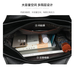 Bolso Tote de Gran Capacidad en Color Sólido, de Cuero PU, Portátil, para Mujer, Bolso de Hombro Tipo Cubo con Asa Superior de Cuero PU - Product Image 3