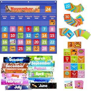 ปฏิทินห้องเรียนแบบแขวนผนัง  วัสดุไนลอน  แบบหลายชิ้น  สำหรับการจัดการเวลา  กลับไปโรงเรียน - Product Image 1