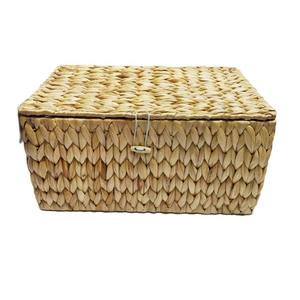 Boîte de rangement rectangulaire Bobai en jacinthe d'eau tressée, 2,4 kg, ensemble de paniers organisateurs de jouets avec couvercle, couleur naturelle RD235024 - Product Image 1