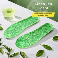 Semelles intérieures de chaussures de sport et de travail pour hommes/femmes, hautement élastiques, absorbant les chocs et la transpiration, respirantes, anti-fatigue, désodorisantes au thé vert