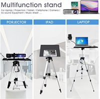 Support pour ordinateur portable, projecteur, rotation du projecteur, caméra, trépied professionnel, hauteur réglable jusqu'à 47 pouces, 180 degrés, noir