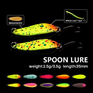 Señuelo <span class=keywords><strong>de</strong></span> Pesca en Forma <span class=keywords><strong>de</strong></span> Hoja <span class=keywords><strong>de</strong></span> Sauce <span class=keywords><strong>de</strong></span> 2.5g/3.5g, Señuelo Giratorio <span class=keywords><strong>de</strong></span> Cobre Luminoso UV para Pesca en Agua Dulce, <span class=keywords><strong>Trucha</strong></span> - Product Image 2