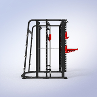 Appareil de fitness multifonctionnel semi-encadré Smith pour la maison : Cage de musculation complète pour exercices de poitrine et de jambes