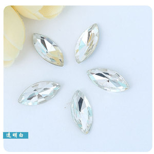 Strass en forme de marquise 3x6 5x10mm à dos plat, décorations DIY pour nail art, motif œil de cheval - Product Image 1