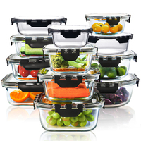 Les boîtes à lunch empilables rectangulaires/rondes/carrées en verre varient en formes et en capacités avec des couvercles en PET allant au micro-ondes