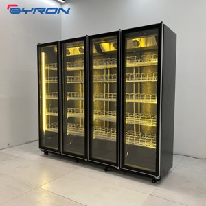 Vitrine réfrigérée verticale de luxe, armoire de présentation commerciale à 4 portes vitrées, pour supermarchés et hypermarchés - Product Image 6