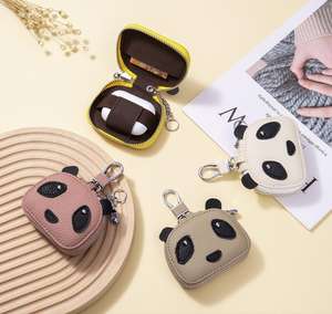 Étui pour écouteurs en cuir rigide Panda de haute qualité, petit sac de rangement pour clés - Product Image 3